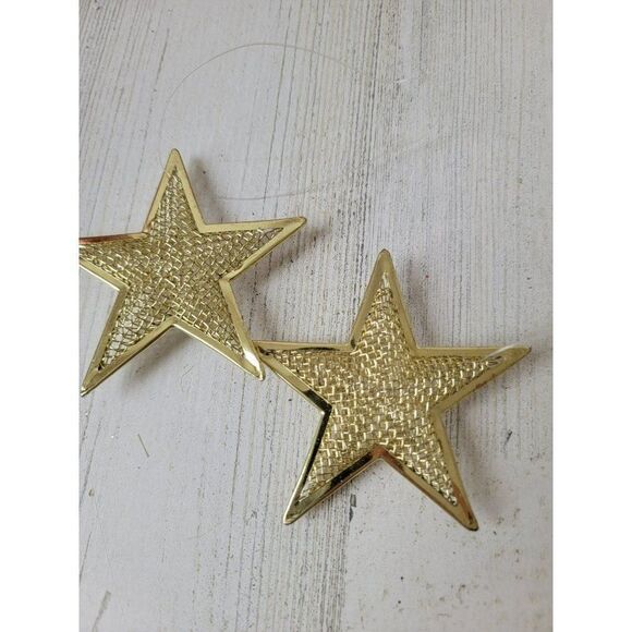 Golden star set mesh wire ornament Xmas decor - Picture 2 of 4